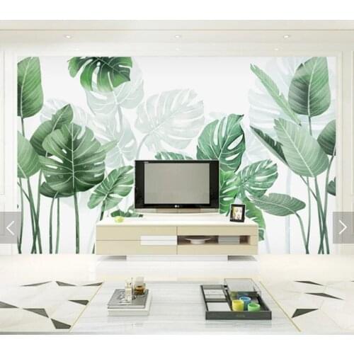 3D Tropical Leaves Wallpaper Murals for Living Room Bedroom Home Wall Decor Customize Wall Paper Rolls Contact Paper