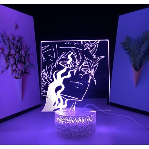Animation Peripherals Man With Burning Flame On His Face 3D LED Lamp Acrylic Light Guide Plate for Home Bedroom Table Decoration