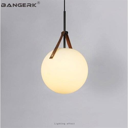 BANGERK Nordic Loft Modern Pendant Light LED E27 Dining Room Glass Ball Hanging Lamp Home Decor Indoor Lighting Droplight