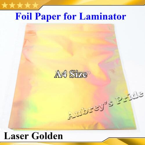 Free Shipping 50Pcs 20x29Cm A4 Laser Golden Hot Stamping Foil Paper Laminator Laminating Type Transfere Printer Business Card