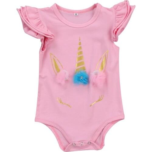 Baby Bodysuit!!Infant Baby Girls Ruffles Sleeve Bodysuits Jumpsuits Outfits Clothes Size 0-24M