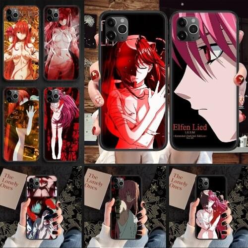 Elfen Lied Lucy Anime Phone Case Cover Hull For iphone 5 5s se 2 6 6s 7 8 12 mini plus X XS XR 11 PRO MAX black silicone cover
