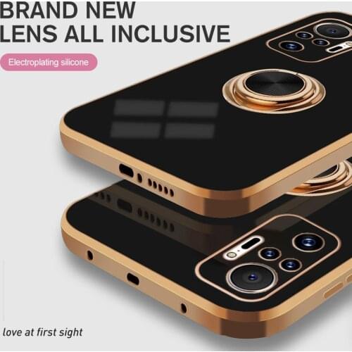 For Xiaomi Redmi Note 10 Pro Case Camera Shockproof Plating Phone Cover Redme Not 10Pro Note10 10s Car Magnetic Ring Soft Coque