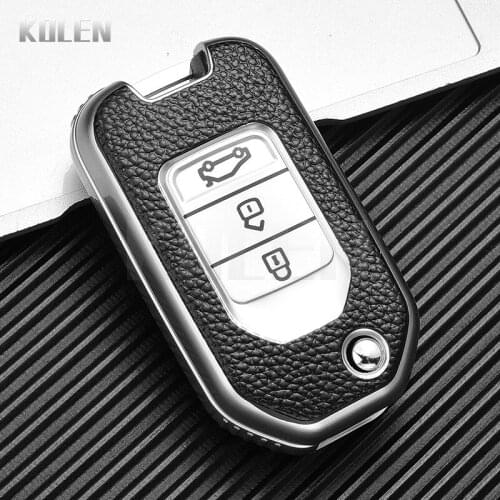 TPU Leather Type Car Key Case Cover Fob For Honda Civic CRV CR-V HR-V Accord Jade Crider Odyssey Car Protector Shell Accessories