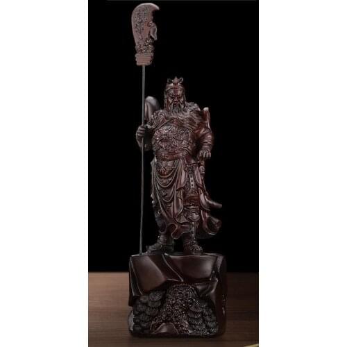 EBONY CARVING GUAN GONG PLACES A LARGE WOODEN GOD OF WEALTH GUAN ERGE STATUE CARVED WOODEN BUDDHA SCULPTURE STATUE CARVING HOME