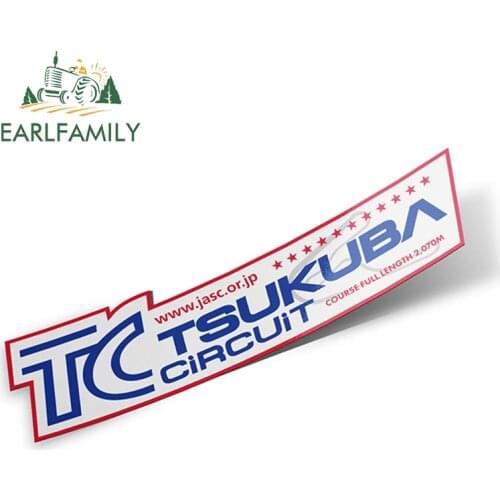 EARLFAMILY 13cm x 8.4cm for TSUKUBA CIRCUIT Car Bumper Window Stickers Graffiti Sticker DIY Anime Simulation Fun Vehicle Decal