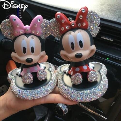 Disney Mickey Mouse Minnie Anime Figure Doll Toys Fashion Disney Mickey Minnie Cartoon Shake Head Model Doll Car Deco Kids Toy
