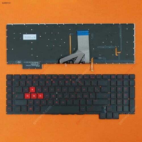 FR French AZERTY New Keyboard for HP OMEN 17-an097nf 17-an098nf 17-an099nf 17-an122nf 17-an125nf 17-an128nf Laptop Red Backlit