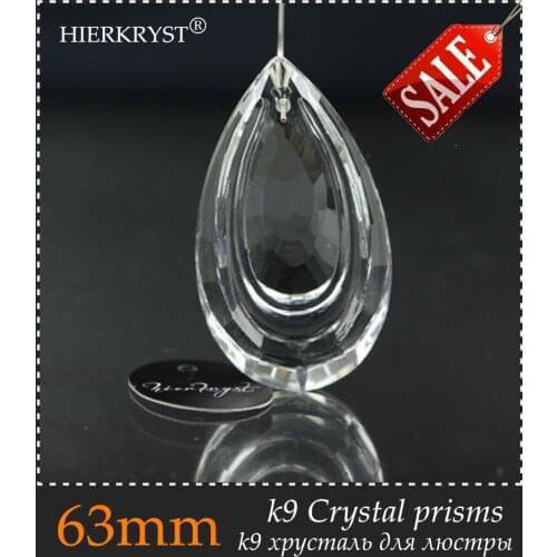 HIERKYST 1 pc K9 Glass Crystal Prisms Pendants Chandeliers Parts Lustres Rainbow Lamp Lighting Hang Drops 63mm 2.48" #2250-2