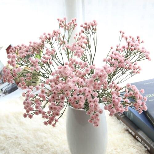 Blue/Pink/Yellow Gypsophil Artificial Flower Baby Breath Fake Silk Floral Plant Home Wedding Party Decoration Products Dropship
