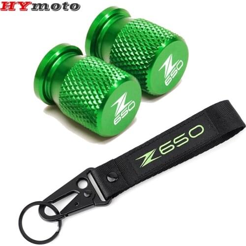 Embroidery Collection Key Chain Ring Keychain Keyring For Kawasaki Z650 Z 650 Motorcycle CNC Accessories Tire Valve Caps Cover