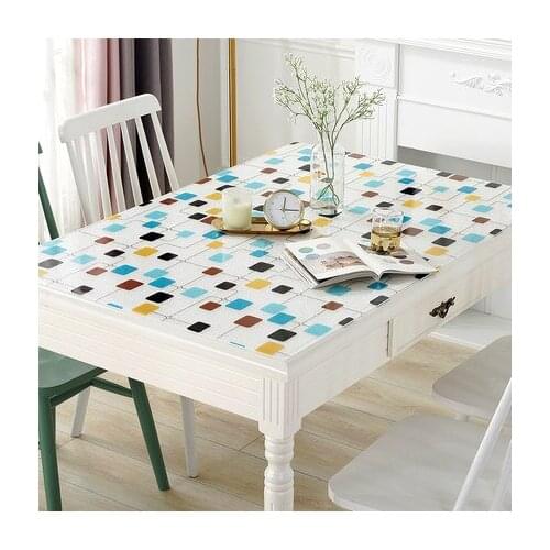 2019 1.0mm PVC Effect Table Protection Cover Mat cloth for Desk DiningTable Waterproof D' Water and Kitchen oil-proof Glass Soft