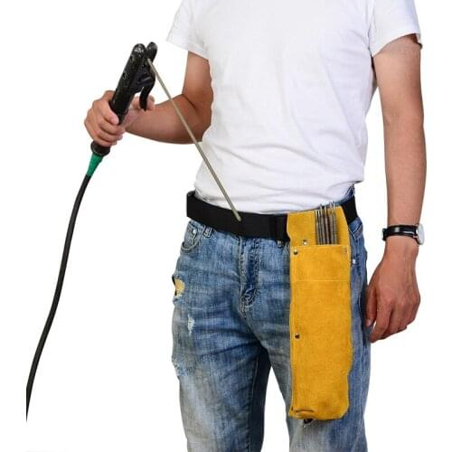 Leather Tool Kit Bag Holder Welding Rod Belt Construction Worker Electrician Flame Retardant Cowhide Hardware Portable Waist Bag