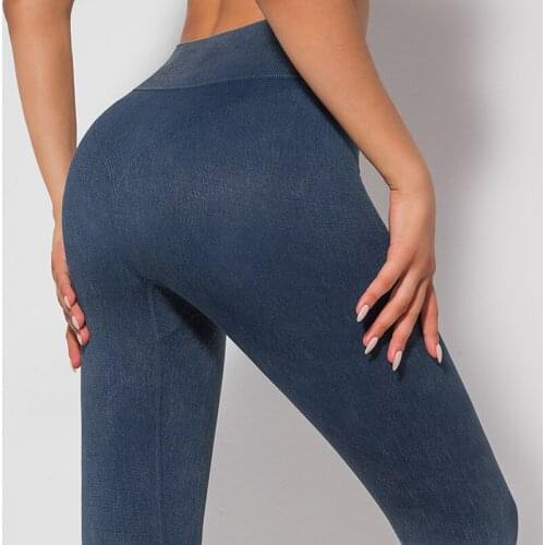 Sand Wash Seamless Leggings Women High Waist Sport Leggings Push Up Fitness Gym Leggings Yoga Pants Athletic Workout Tights