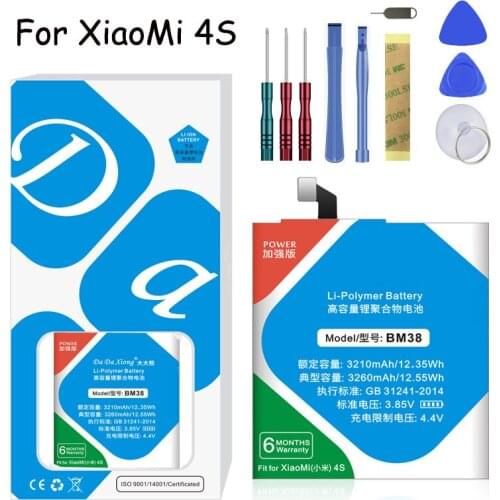 BM38 Lithium Polymer Battery for Xiaomi Mi4s Mi 4S M4S 3260mAh Replacement Battery + Free Tools