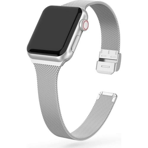 Slim Metal Band For Apple Watch 44mm 40mm 42mm 38mm Stainless Steel Loop Bracelet Strap For iWatch Series 6 SE 5 4 3 Wristbands