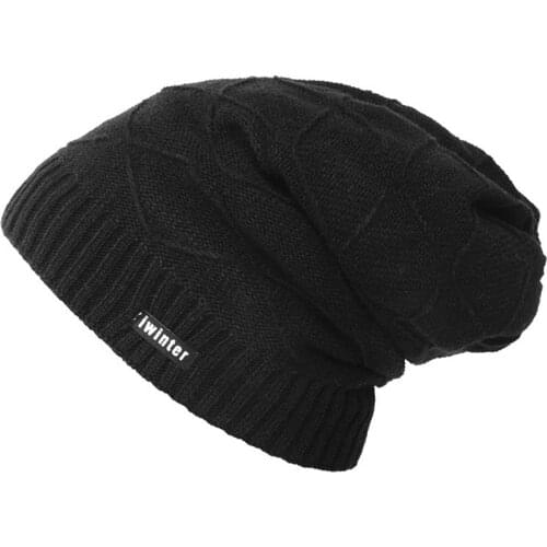 Fashion Men Winter Hat Thick Windproof Knitted Wool Beanies Male Outdoor Soft Warm Hats Casual Solid Ski Caps Accessories Gift