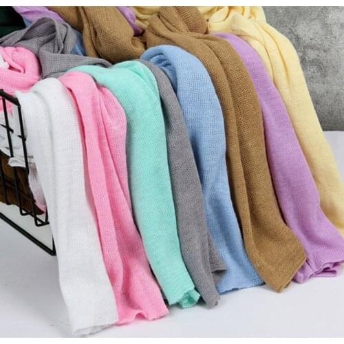 12 Colors Soft Stretch Newborn Photography Wrap for Photo Shooting Baby Photo Props Blankets Newborn Swaddle Photography Wraps