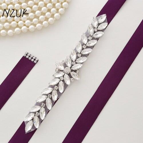 Handmade Diamond Wedding Belt Rhinestones Flower Belt Sash Crystal Bridal Belt For Wedding Gown Y109