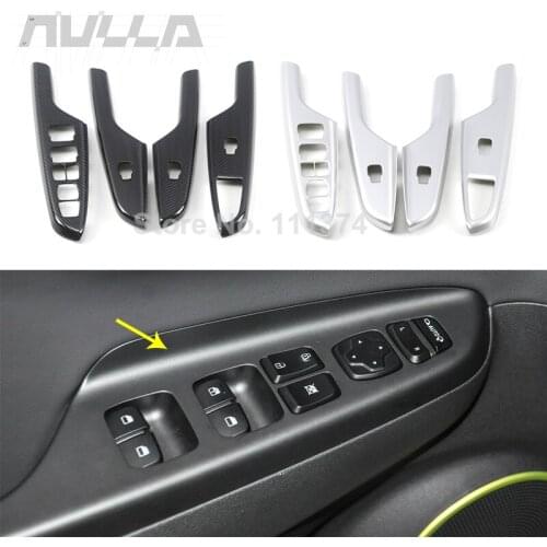 Car Window Lift Switch Door Armrest Glass Button Frame Cover Trim For Hyundai Kona Encino 2017 2018 2019 2020 Car Decoration