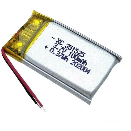 Rechargeable lithium polymer battery 3.7v 351525 100mAh bluetooth headset batteries 100mah with pcb and wires