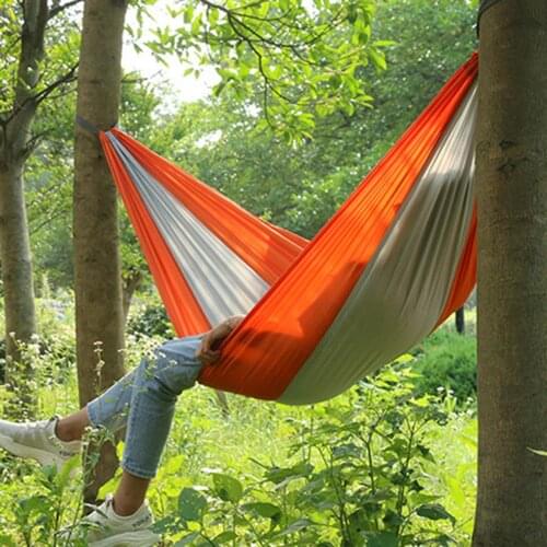 3 colors Portable Hammock Outdoor Swing Garden Hammock Hanging Bed for Home Travel Camping Hiking Swing Nylon Stripe Hammock