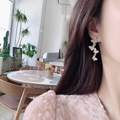 Butterfly Fringe Earrings Clip Earring Without Piercing Shining Butterfly No Hole Ear Clips Minimalist Earrings Jewelry CE393M