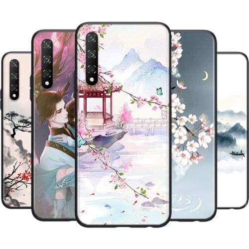 Silicone Cover Chinese Style Scenery For Huawei Y9S Y6S Y8S Y8P Y9A Y7A Y7P Y5P Y7 Y6 Y5 Pro Prime 2019 2018 Phone Case