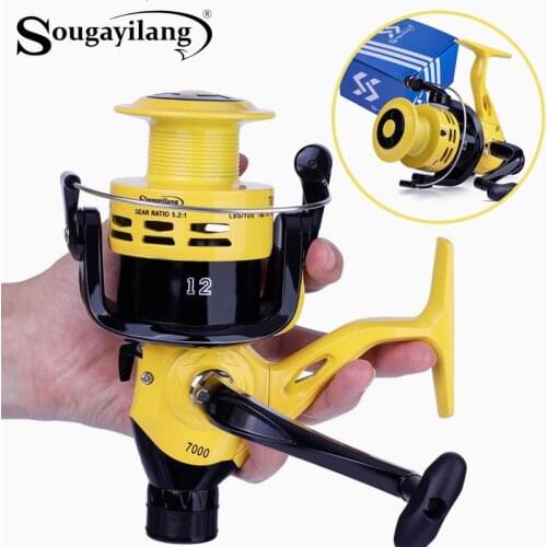Sougayilang Fishing Reel 12BB 5.5:1 High Speed Spinning Reel 2000-7000 Series Yellow Carp Saltwater Fishing Wheel Fishing Tackle