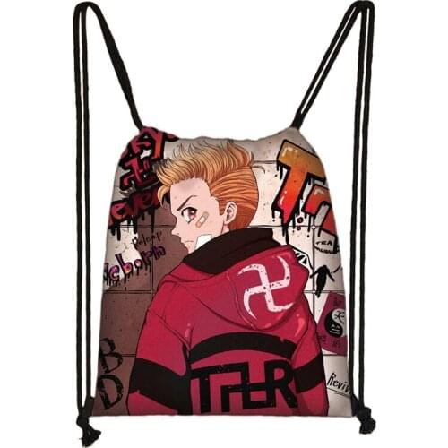 Tokyo Revengers Drawstring Bags Backpack Hipster Cartoon Digital Printing Adults Kids Casual Knapsack Birthday Gifts Collections