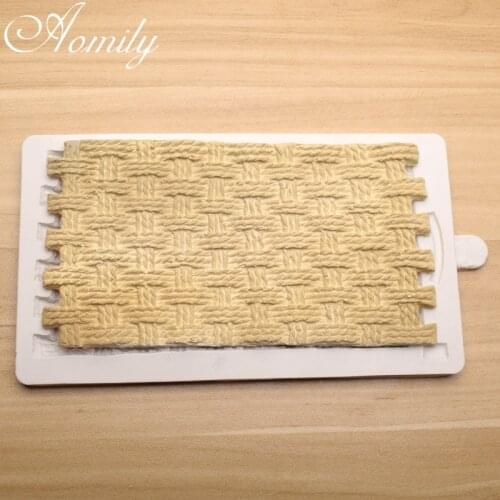Amoliy Sweater Knitted Pattern Cake Rim Silicone Mold Cake Decoration Accessories Fondant Chocolate Baking Mold Bakeware