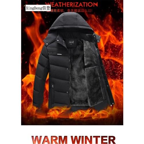 XingDeng 2019 New Arrival Brand waterproof jackets fashion warm Clothing Winter Men Cotton Winter Regular Formal Jacket And Coat