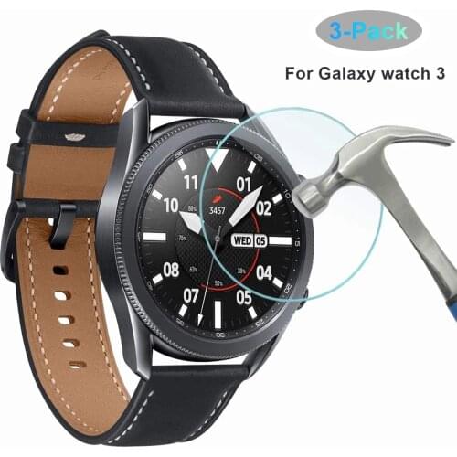 3Pcs 9H Premium Protective Tempered Glass For Samsung Galaxy Watch 3 41&45MM Smartwatch Straps Screen Protector Film Accessories