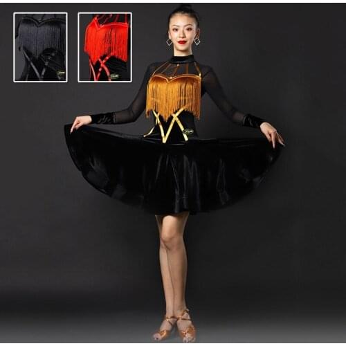 New Latin Dance Dress Sexy Tassel Competition Clothing Jiteba Dance Skirt Women Dance Samba Club Party Show Stage Dress BL3411