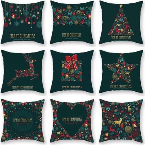 1PC 45*45cm Printed Sofa Cushion Cover Pillowcases Merry Christmas Pattern Pillow Cases Home Sofa Bedroom Car Seat Pillow Cover
