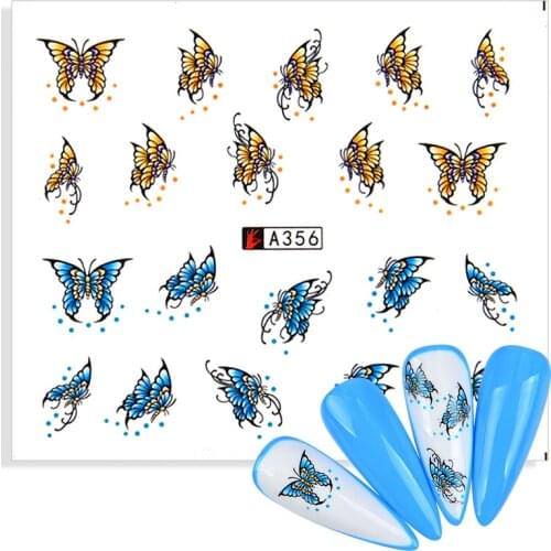 1pcs Insect Nail Art Watermark Stickers Water Decals Sliders Foil Butterfly Design For Nails DIY Manicure 2021 New Arrival