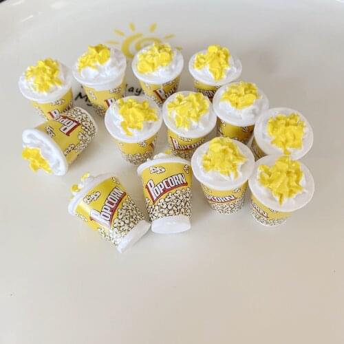 2pcs 1/12 Scale Popcorn for BJD Dolls Miniature Dollhouse Food Mini Popcorn Bucket for Dollhouse Decor Kids Toys