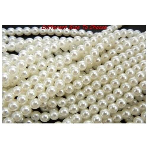 4mm 6mm 8mm 10mm 12mm 20mm ABS Imitation resin Pearl beads Round Acrylic White Jewelry Findings bracelet Necklace DIY fdgy45