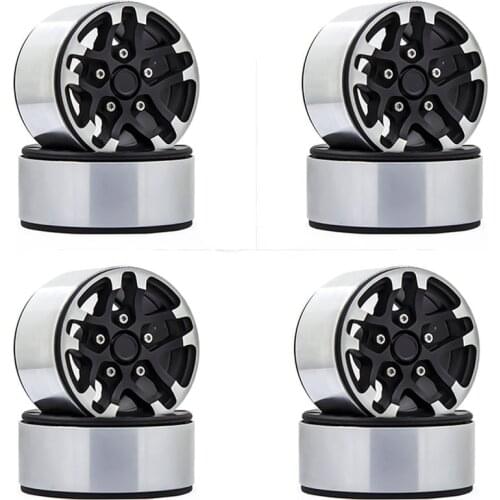 4PCS 1.9inches Alloy Wheel Hubs Rims Beadlock for G07 Simulation Climbing Car for TRAXXAS TRX4 for Axial SCX10 90046 RC Crawler