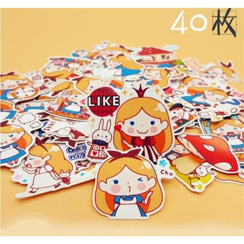 40 pcs Mixed Cartoon cute maid Waterproof laptap stickers for Home decor on laptop decal fridge skateboard doodle toy sticker