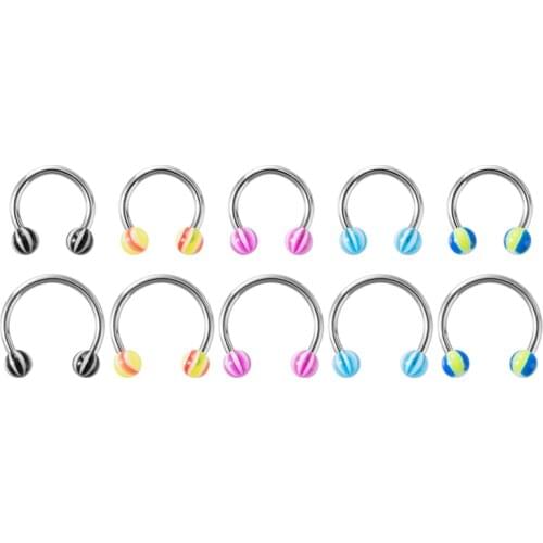 5PCS Candy Smiley ring Fake Nose Rings Septum Piercing Jewelry Cartilage Helix Tragus Earring Hoop Acrylic Lip Piercing Retainer