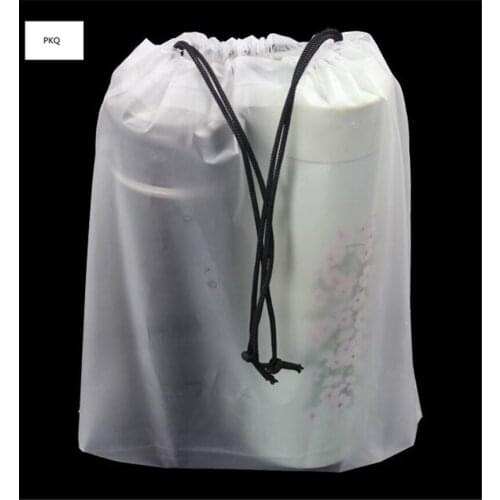 50PCS Large Frosted Transparent Drawstring Storage Bag Shoe Bag Travel Portable Clothes Organizer Save Space Luggage Organizer