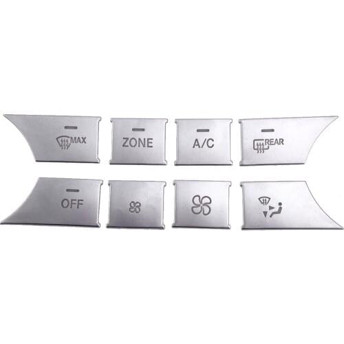8Pcs/Set Silver Car Air Condition Buttons Cover Trim ABS Fit For Mercedes Benz C Class W204 GLK CLS ML GLE