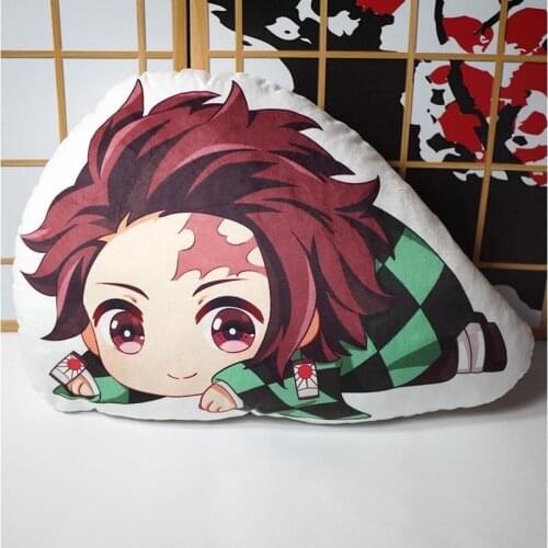 Anime Demon Slayer Plush Pillow Doll Kamado Tanjirou Hashibira Inosuke Kochou Shinobu Cosplay Cartoon Accessories Props