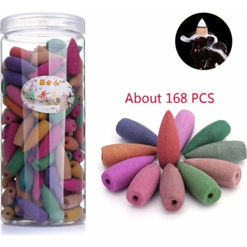 About 168pcs Natural Backflow Incense Cones Handmade Agarwood Cones Incense Help Sleep Wormwood Incenso Incense Burner Household
