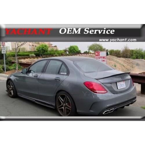 Car-Styling Carbon Fiber / Fiber Glass FRP Bodykit Side Skirts Fit For 2015-2016 W205 C63 PSM Style Side Skirt Extension