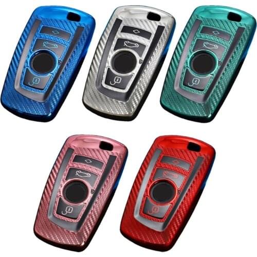 Car-Styling Soft TPU Carbon Fiber Car Key Protector Cover Shell Case For 1 3 4 5 6 7 X3 X4 Series F10 F20 F30 E60 E90 E4