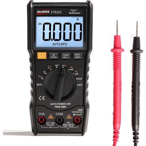 AutoRange Digital Multimeter 6000 Counts True RMS LCD Digital Voltmeter 1000V 10A AC/DC Smart Ammeter Pocket Multimeters Buzzer