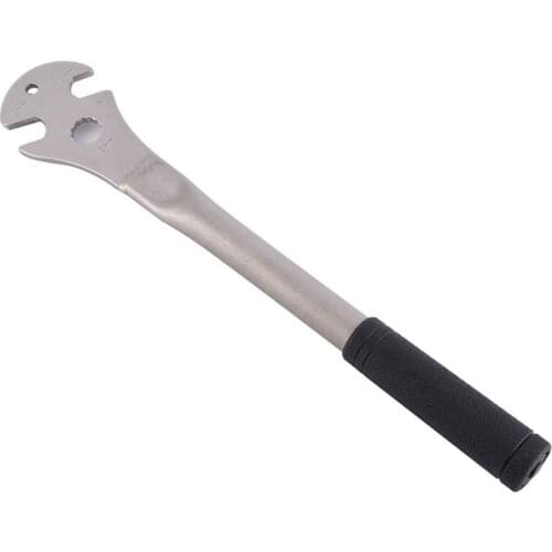 Steel Alloy 35cm Bicycle Long Handle Foot Pedal Removal Wrench Tool with 15mm Slots