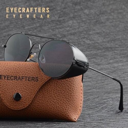 EYECRAFTERS NEW Fashion Mens Womens Fashion Eyewear Metal Vintage Gothic Steampunk Sunglasses Round Mirrored Retro Sunglasses